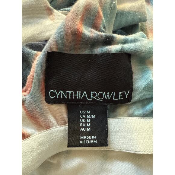 Cynthia Rowley Women’s Rayon Blue and White Watercolor Maci Dress Size Medium - Picture 7 of 7